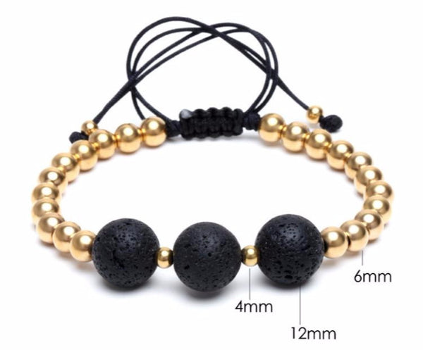 VB&CO Designs Lava Beads Bracelet with Charm - 1350 West